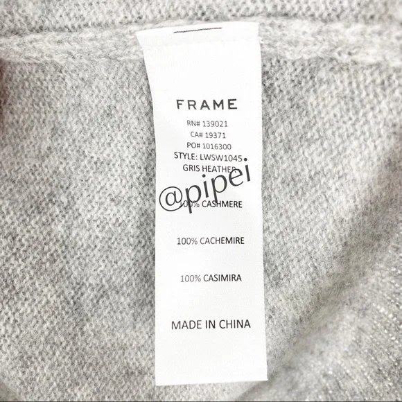 SOLD - NWT Frame Josefine Ruffle Neck Puff Sleeve Cashmere Sweater in Grey S - Picture 10 of 14